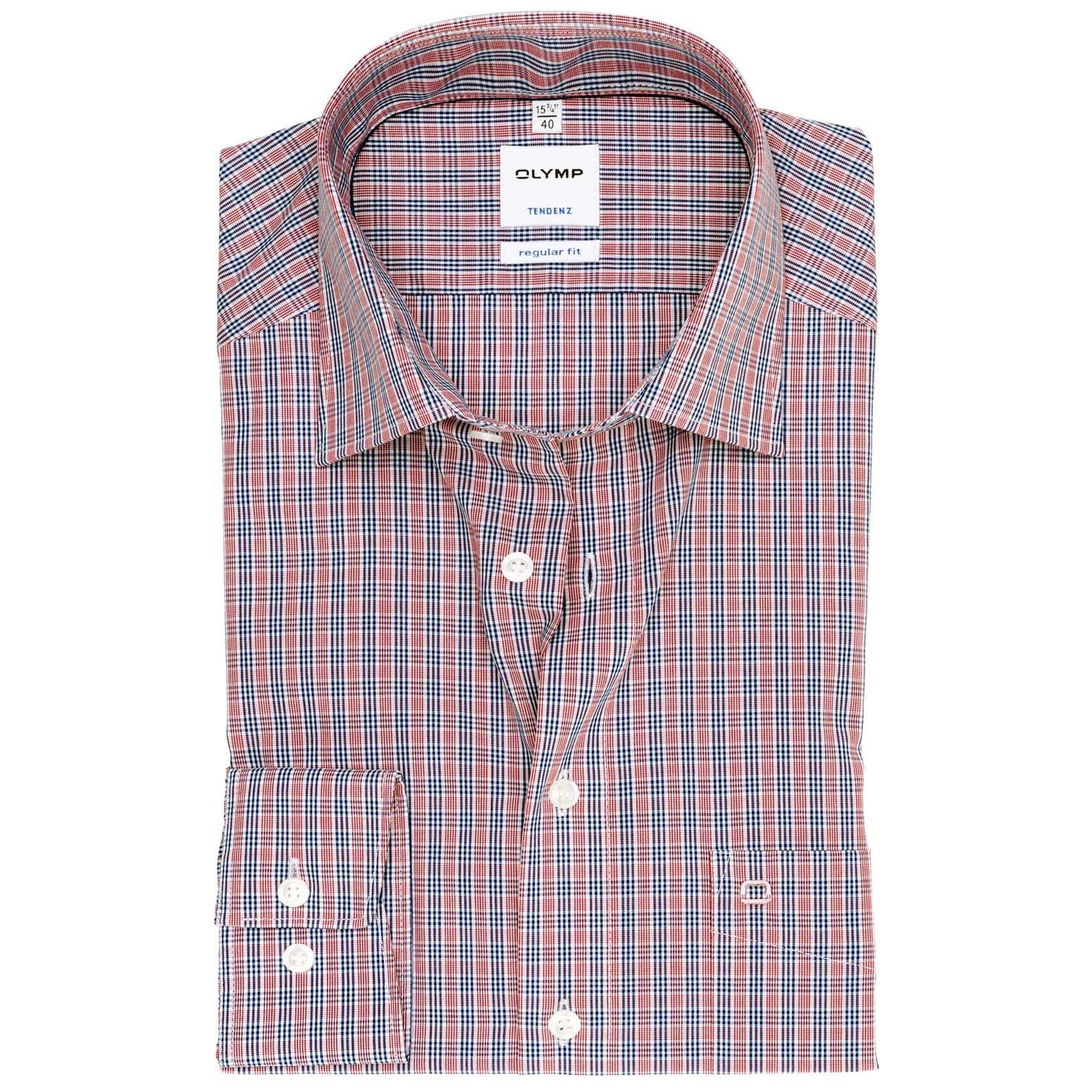 olymp-tendenz-regular-fit-hosszu-ujju-sotet-kek-piros-divatos-ferfi-ruhazat-kulonleges-tartan-kockas-tiszta-pamut-negyzetrácsos-tartan-vasalásmentes-shirt-ironfree-menswear-fashion