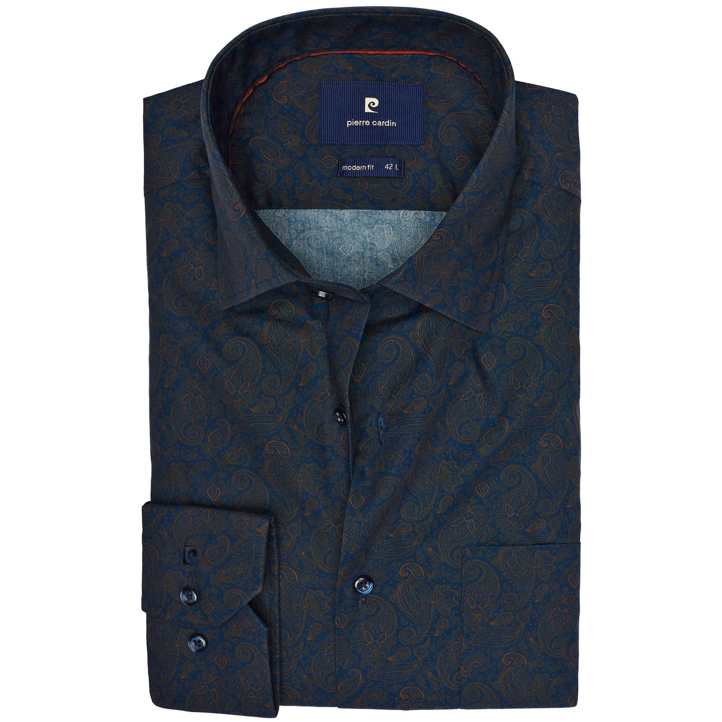 pierre-cardin-arany-paisley-virag-torok-mintas-karcsusitott-sötetkek-ferfi-ing-divatosan-elegans-trendy-oltozkodes-ruhazat-eskuvo-nyar-kulonleges-osz-tel-ajandek-denim-farmer