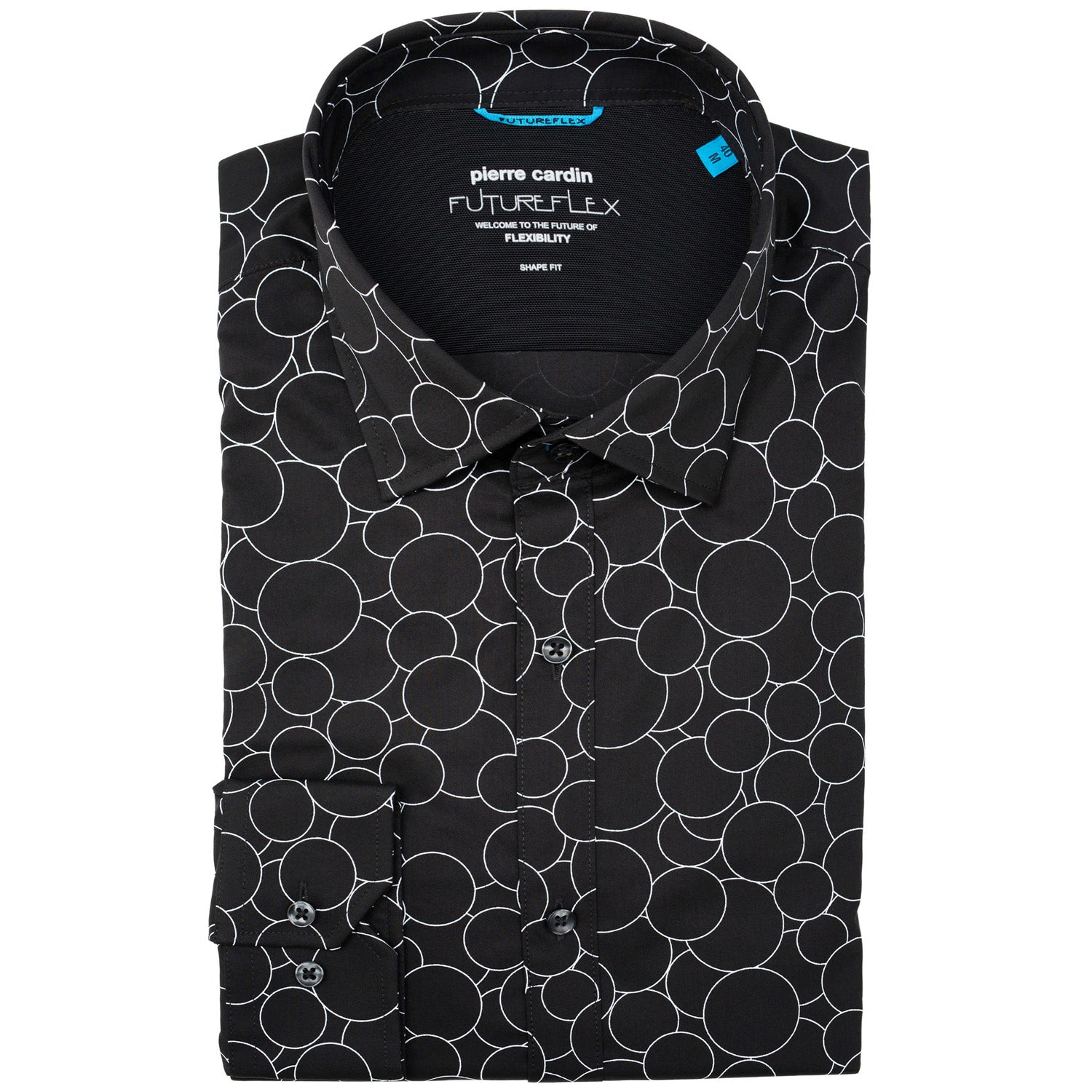 pierre-cardin-fekete-FEHER-KORMINTAS-POTTYOS-tiszta-pamut-ferfi-ing-geometria-mintás-vasalasmentes-26903-9005-4500-futureflex