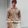 PIERRE CARDIN Casual Modern Fit Cesarino Különleges Háló Szövésű Világosbarna Kötött Pamut Felső