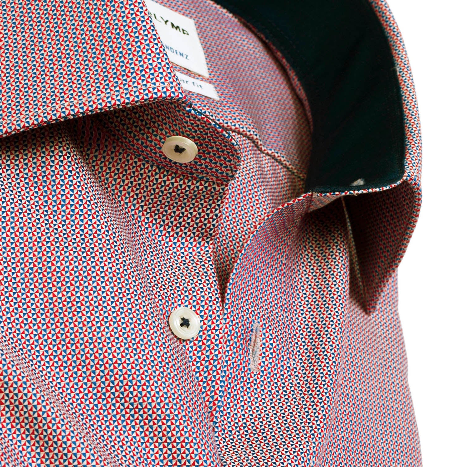 olymp-tendenz-regular-fit-piros-kek-apró-mintas-ing-8610-vasalásmentes-selymes-pamut-öltözködés-divat-rházat-alkalmi-elegancia