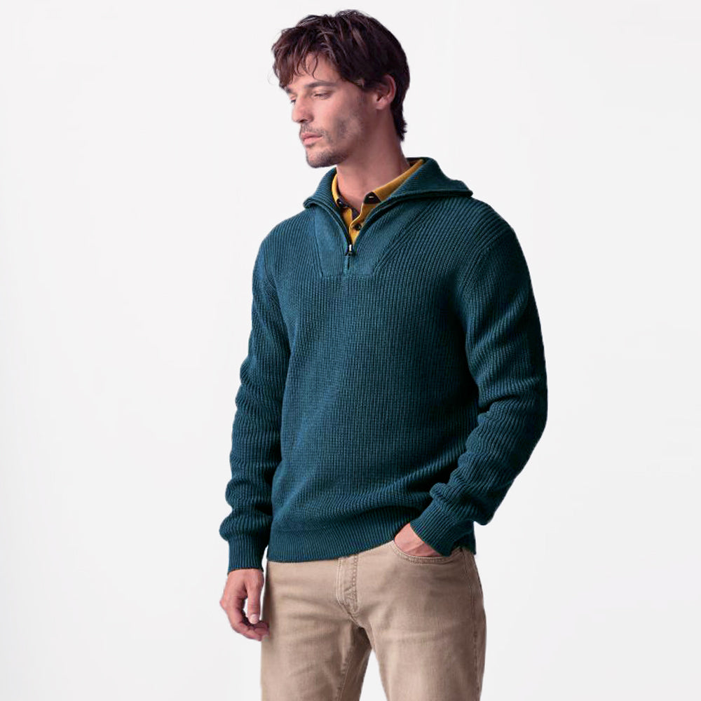 pierre_cardin_futureflex_luxor_Modern_Fit_türkizkek_karcsusitott_cipzaros_galleros_kotott_egyfalu_pamut_bolyhodas_allo_alaktarto_pamut_pulover_felso-c5-50162-5011-5311-öltözködés-ruházatkülönleges-divatos-knitted-makulátlan-megjelenés-tiszta-pamut-cotton