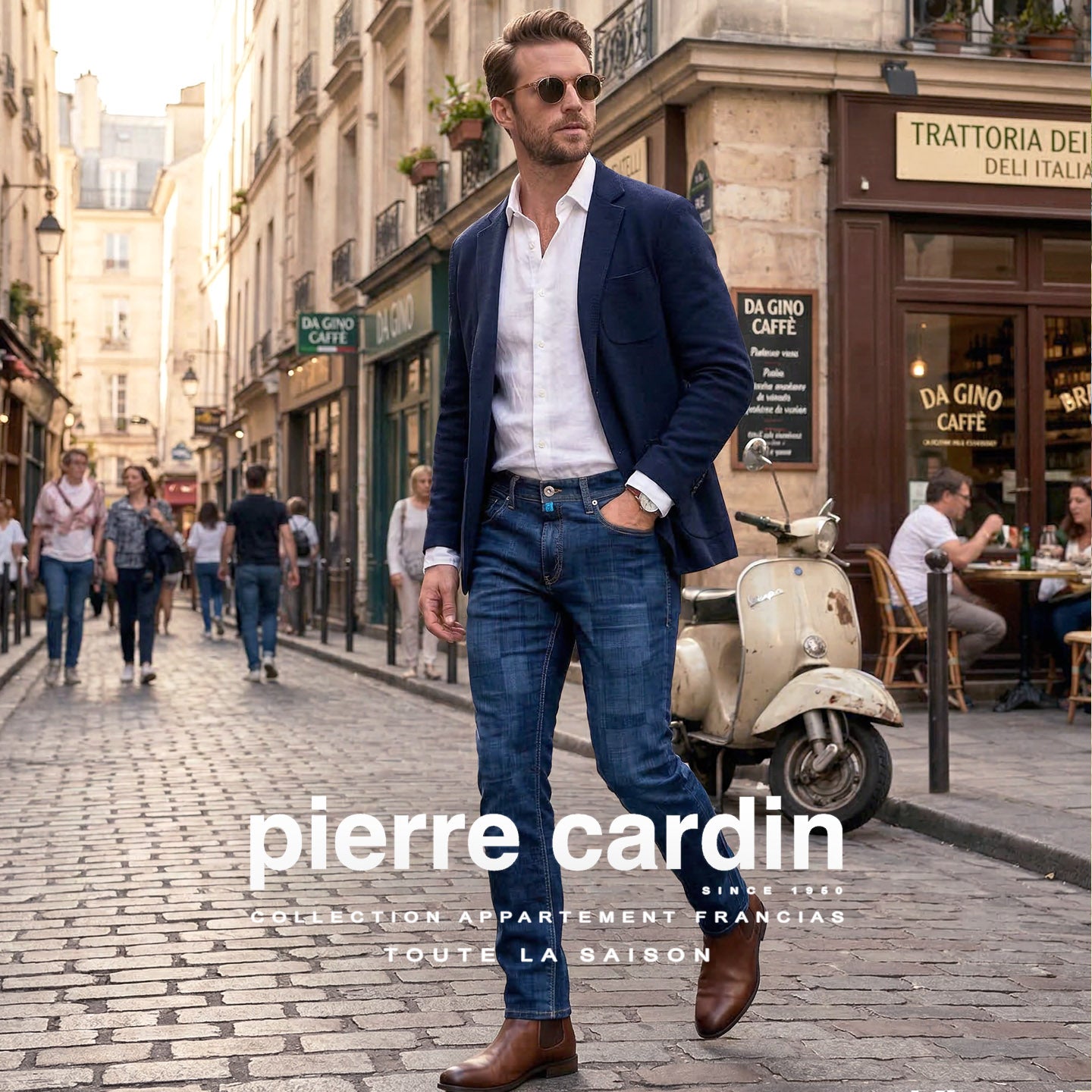 pierre-cardin-lyon-indigo-sotetkek-ferfi-kockas-farmernadrag-divatos-elegans-futureflex-fiatalos-trendi-kek-jeans-negyzetrácsos-rugalmas-természetes-finom tapintású-pamut-sportos-tengerészkék-navy-marine-eredeti-prémium-minőség