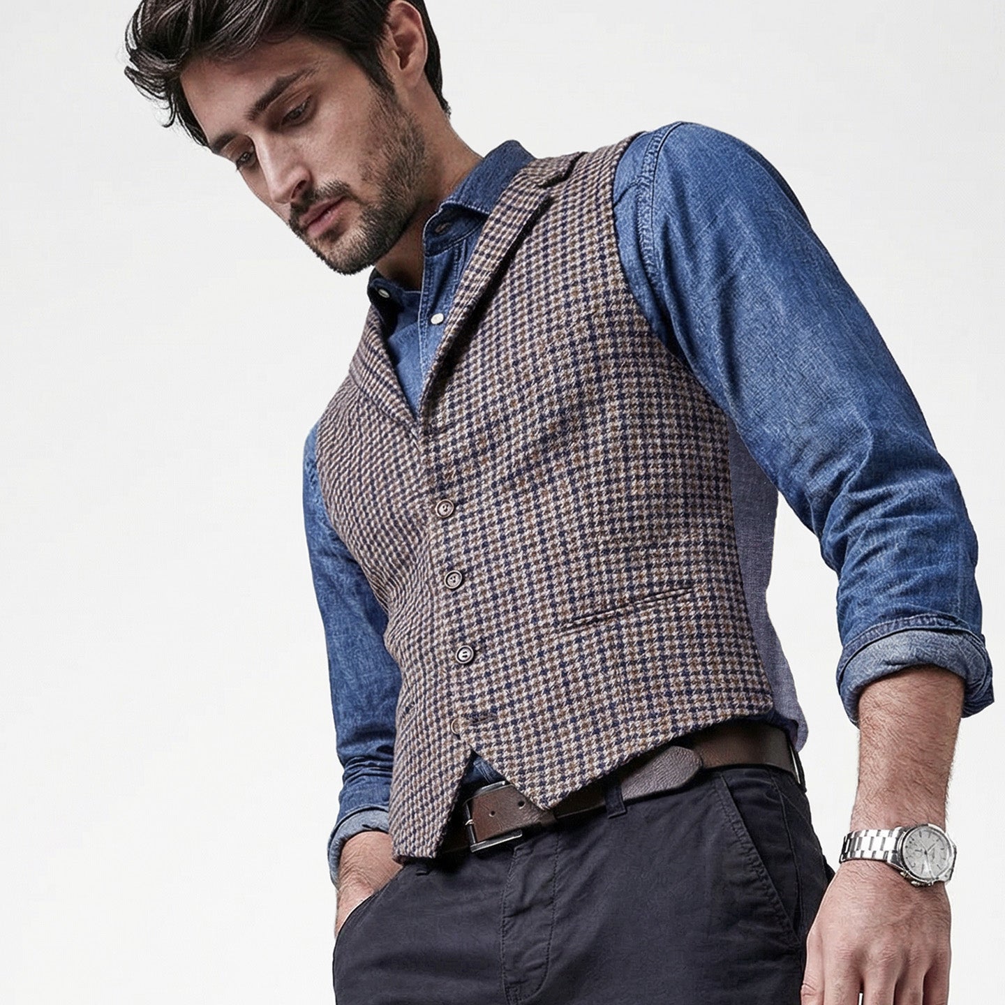 daniel-hechter-ferfi-tartan-kockas-barna-kek-bordo-tiszta-tweed-gyapju-mellény-elegans-divatos-stilusos-elegancia-minden-evszakra-kiegeszito-otgombos-casual-fit-lamb-wool-menswear-fashion