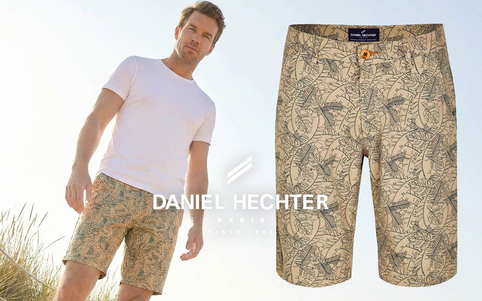 daniel-hechter-bezs-barna-drapp-palma-level-mintas-cipzaros-gombos-svedzsebes rovidnadrag-nyar-tengerpart-strand-furdes-nyaralas-ocean-pihenes-sexy-look
