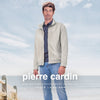 PIERRE CARDIN Casual Tailored Fit Gianfalco Tört Fehér Cipzáros Extra Karcsúsított Finom Tapintású Pamut Len Vászon Dzseki