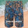 pierre-cardin-denim-nyar-kek-zold-viragmintas-oldalzsebes-ferfi-pamut-len-bermuda-short-rovidnadrag-balaton-strand-papucs-vakacio-tengerparti-udules-oltozet-szellos-nyar